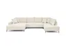 Wohnlandschaft - Longchair links, 2-Sitzer, Ecke rechts, Stoff, Creme
