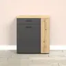 Kommode - B ca. 80 cm,  Anthrazit, Eiche Coast Evoke Nachbildung