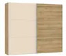 Schwebetürenschrank JOIN IT- B ca. 252 cm, Eiche Dekor, Glas, Creme