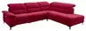 Ecksofa EM Brügge - 3-Sitzer mit Ecke rechts inkl. Kopfteil und Armlehne verstellbar, Stoff, Rot