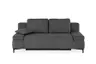 Sofa JEREMO - 2-Sitzer inkl. Schlaffunktion und Armlehnen verstellbar, Stoff, Dunkelgrau
