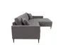 Ecksofa - 3-Sitzer mit Longchair rechts, Stoff, Grau