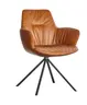 Armlehnstuhl Pegara - Leder, Cognac