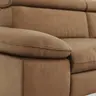 Ecksofa Felipa - 2,5-Sitzer mit Longchair rechts inkl. Kopfteil verstellbar, Leder, Cognac