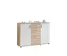 Kommode - B ca. 120 cm, Sonoma Eiche Nachbildung, Weiß