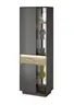 Vitrine - mit Beleuchtung, B ca. 67 cm, Anthrazit, Eiche massiv