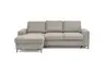 Ecksofa - Longchair links mit 2-Sitzer, Stoff, Steingrau