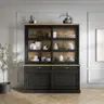Buffetschrank Louisiana - mit Schiebetüren, teilmassiv, Schwarzgrau