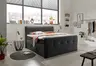 Boxspringbett HOLLIE- Liegefläche ca. 180x200 cm, Stoff, Anthrazit, Bonell, Inkl. Topper