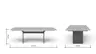 Esstisch 3110 - LB ca. 220x100 cm, ausziehbar,  Asteiche massiv, Geölt, Wange Rohstahl, Schwarz