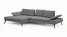 Ecksofa Collina - Longchair links, 2,5-Sitzer inkl. Sitztiefen- u. Armlehehnenverstellung, Stoff, Dunkelgrau
