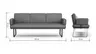 Bank Valloni - B ca. 221 cm, mit Arm- und Rückenlehne, Leder, Hellblau