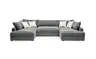 Wohnlandschaft - Longchair links, 2-Sitzer, Ecke rechts, Stoff, Grau