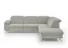 Ecksofa - 3-Sitzer mit Ecke rechts, Kopfteil verstellbar, Stoff, Natur