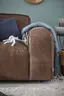 Ecksofa Denver - Longchair links mit 2,5-Sitzer, Leder, Braun
