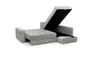 Ecksofa Jyte - 2-Sitzer mit Ecke rechts, Schlaffunktion mit Bettkasten, Stoff, Grau