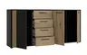 Sideboard FLORISS- Schwarz, Eiche Dekor