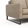 Sofa Enna - 2,5-Sitzer, Armlehne A, Leder, Taupe, Kufe, Schwarz