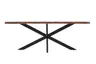 Esstisch - LB ca. 220x100 cm, Akazie massiv, Baumkante, Schwarz
