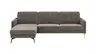 Ecksofa Enna - Longchair Links mit 3-Sitzer, Armlehne A, Stoff, Graubraun