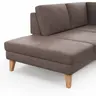 Ecksofa Houston - 1-Sitzer mit Abschlussteil links, Eckelement und 2,5-Sitzer rechts, inkl. Sitztiefenverstellung und Armlehne klappbar, Leder, Dunkelbraun