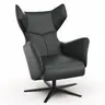 Sessel Noto Relax II - Rückenlehne verstellbar, Leder, schwarz