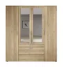 Drehtürenschrank- B ca. 180 cm, Eiche Dekor, Spiegel