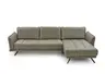 Ecksofa - 3-Sitzer mit Longchair rechts, Leder, Olive