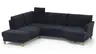 Sofa Stamford - inkl. Armlehne verstellbar und Kopfstütze, Ecksofa 2-sitzig und Abschlusshocker links mit 3,5-Sitzer, Bogen rechts, Stoff, Dunkelblau