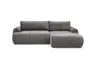 Ecksofa - 2-Sitzer mit Longchair rechts, Stoff, Steingrau