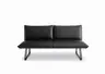 Polsterbank - B ca. 198 cm, 3-Sitzer, Leder, Lava