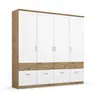 Drehtürenschrank ROYAN- B ca. 181 cm, Eiche Dekor, Weiß
