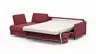 Ecksofa Nuoro - Longchair links mit 2-Sitzer inkl. Schlaffunktion und Bettkasten, Stoff, Rubin