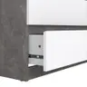 Kommode - B ca. 77 cm, Betonoptik, Weiß Hochglanz