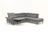 Ecksofa - 2,5-Sitzer mit Ecke rechts, Relaxfunktion (motorisch), Kopfstütze verstellbar (manuell), Armlehne verstellbar (manuell), Webstoff, Dunkelgrau