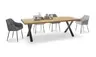 Esstisch - LB ca. 240x100 cm, Eiche massiv geölt, Baumkante, Schwarz