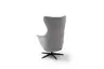 Relaxsessel Follina - Relaxfunktion (motorisch), Leder, Stoff, Grau