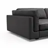 Sofa Aprino 3 - 4-Sitzer XXL, Dickleder, schwarz, Armlehne Kissen