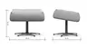 Hocker Terni - Sternfuss, Leder, Hellblau