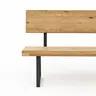 Holzbank Clifton - mit Rückenlehne, Breite ca. 220cm, Wildeiche massiv, natur