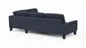 Ecksofa Oviedo - 2,5-Sitzer mit Ecke rechts inkl. Drehsitz, Stoff, Dunkelblau
