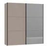 Schwebetürenschrank JOIN IT- B ca. 202 cm,  Nougat, Spiegel, Dunkel