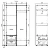 Drehtürenschrank- B ca. 100 cm, Weiß, Graphit, Eiche Dekor