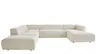 Ecksofa Caruso - Ecke links, 2-Sitzer, Longchair rechts, Stoff, Ecru