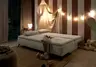 Sofa JANIN - 2-Sitzer, Schlaffunktion mit Bettkasten, Stoff, Beige