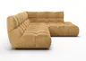 Ecksofa - 2-Sitzer mit Ecke rechts, Stoff, Goldfarben