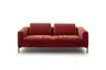 Sofa Lenni Style - 3-Sitzer, Stoff, Rubinrot, luftige Kissen