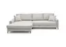 Ecksofa - Longchair links mit 3-Sitzer, Schlaffunktion, Stoff, Creme