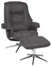 Relaxsessel mit Hocker - drehbar, Relaxfunktion, Microfaser, Anthrazit