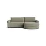 Ecksofa Almeria - 1,75-Sitzer mit runden Longchair rechts, Stoff, Schlammgrün